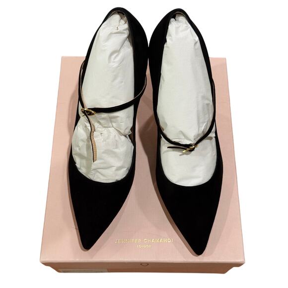 Jennifer Chamandi Lorenzo 85mm Black Suede Pumps sz. 39.5 eu - Picture 7 of 9